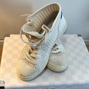 Rothy's Kids Sneakers in Cream and Blue